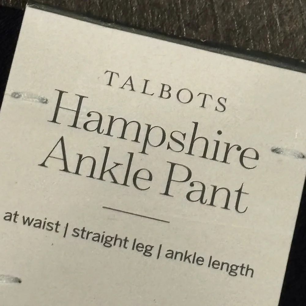 TALBOTS NWT NAVY HAMPSHIRE STRAIGHT ANKLE PANTS SIZE 14 - Picture 14 of 14